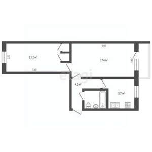 2-к квартира, вторичка, 45м2, 5/5 этаж