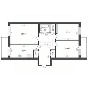 3-к квартира, вторичка, 66м2, 15/16 этаж