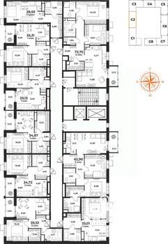 3-к квартира, вторичка, 63м2, 2/10 этаж