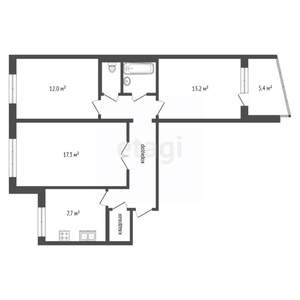 3-к квартира, вторичка, 65м2, 5/6 этаж