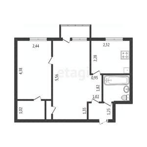 2-к квартира, вторичка, 43м2, 2/5 этаж