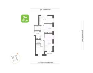 3-к квартира, вторичка, 87м2, 3/24 этаж