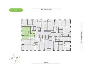 2-к квартира, вторичка, 54м2, 12/23 этаж