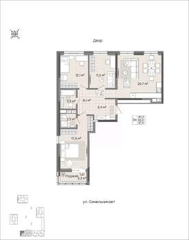 3-к квартира, вторичка, 88м2, 7/7 этаж