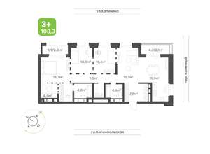 4-к квартира, вторичка, 108м2, 22/24 этаж