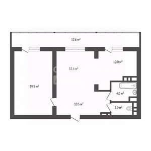 2-к квартира, вторичка, 63м2, 4/20 этаж