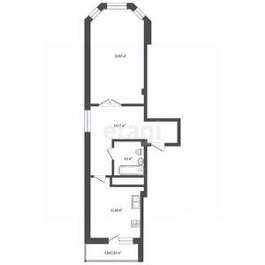 1-к квартира, вторичка, 46м2, 15/19 этаж