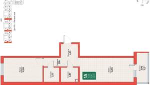 1-к квартира, вторичка, 42м2, 8/12 этаж