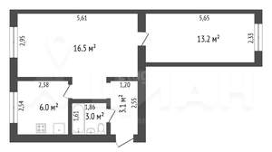 2-к квартира, вторичка, 44м2, 4/5 этаж