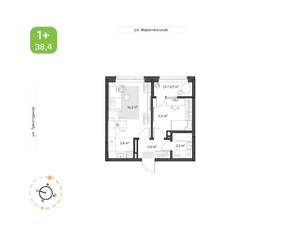 1-к квартира, вторичка, 38м2, 15/16 этаж