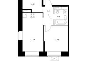 1-к квартира, вторичка, 38м2, 6/10 этаж