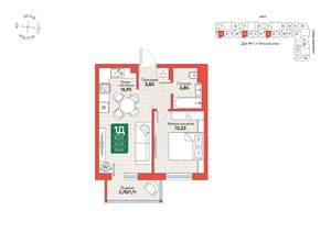1-к квартира, вторичка, 36м2, 6/12 этаж