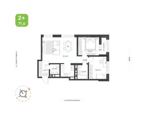 2-к квартира, вторичка, 72м2, 3/24 этаж