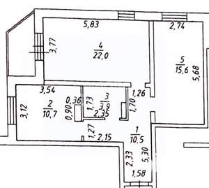 2-к квартира, вторичка, 63м2, 5/16 этаж