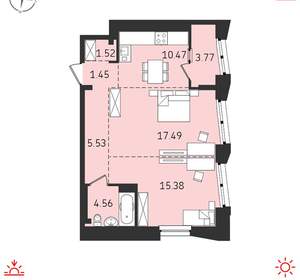 2-к квартира, вторичка, 60м2, 6/19 этаж