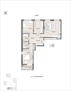 3-к квартира, вторичка, 88м2, 4/7 этаж