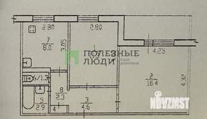 2-к квартира, вторичка, 53м2, 9/10 этаж