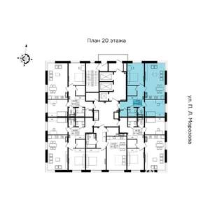 3-к квартира, вторичка, 74м2, 20/22 этаж