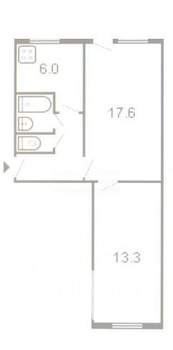 2-к квартира, вторичка, 49м2, 5/5 этаж