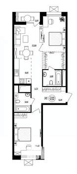 3-к квартира, строящийся дом, 77м2, 10/17 этаж
