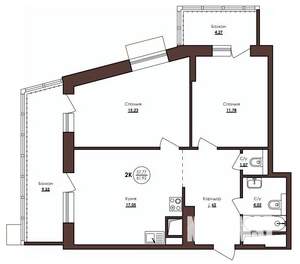 2-к квартира, вторичка, 62м2, 14/23 этаж