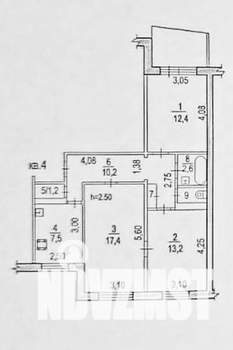 3-к квартира, вторичка, 66м2, 1/9 этаж
