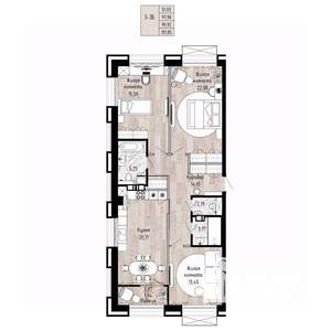3-к квартира, вторичка, 100м2, 6/15 этаж