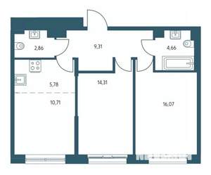 3-к квартира, вторичка, 62м2, 4/19 этаж