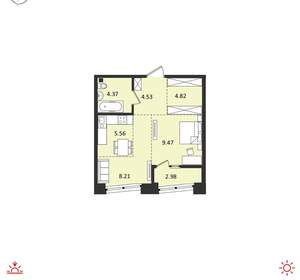 2-к квартира, вторичка, 40м2, 16/18 этаж