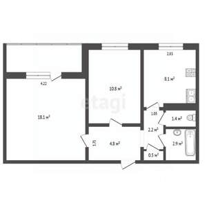 2-к квартира, вторичка, 45м2, 5/9 этаж