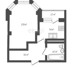 1-к квартира, вторичка, 37м2, 15/19 этаж