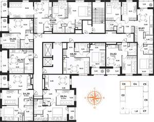 3-к квартира, вторичка, 59м2, 7/10 этаж