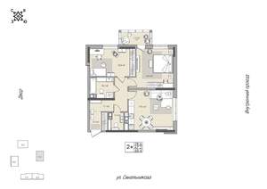 2-к квартира, вторичка, 68м2, 3/24 этаж