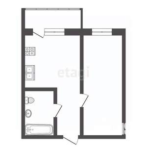 1-к квартира, вторичка, 26м2, 1/3 этаж