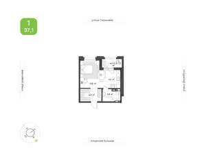 1-к квартира, вторичка, 37м2, 10/13 этаж