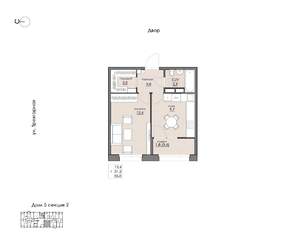 1-к квартира, вторичка, 33м2, 7/9 этаж