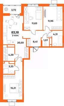 3-к квартира, вторичка, 83м2, 3/10 этаж