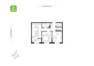 2-к квартира, вторичка, 55м2, 5/16 этаж