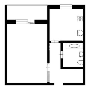 1-к квартира, вторичка, 33м2, 6/9 этаж