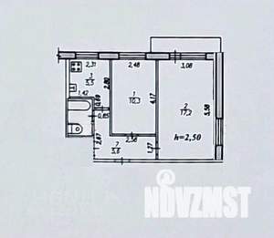 2-к квартира, вторичка, 44м2, 5/5 этаж