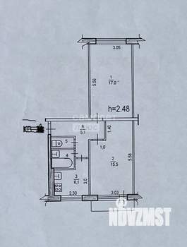 2-к квартира, вторичка, 47м2, 3/5 этаж