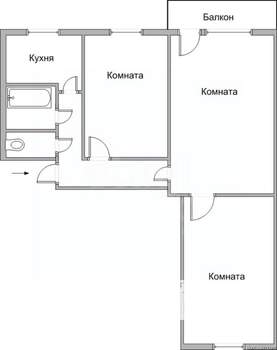 4-к квартира, вторичка, 79м2, 9/10 этаж