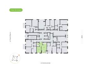 1-к квартира, вторичка, 43м2, 23/24 этаж