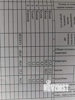 2-к квартира, вторичка, 44м2, 1/5 этаж