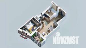 1-к квартира, вторичка, 43м2, 12/23 этаж