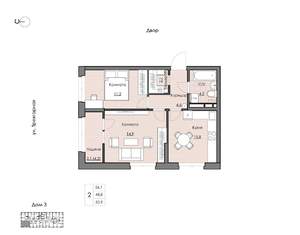 2-к квартира, вторичка, 51м2, 13/20 этаж