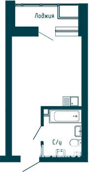 Студия квартира, строящийся дом, 25м2, 3/16 этаж