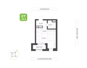 1-к квартира, вторичка, 32м2, 17/24 этаж