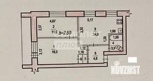 2-к квартира, вторичка, 51м2, 4/5 этаж