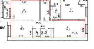 2-к квартира, вторичка, 77м2, 10/25 этаж